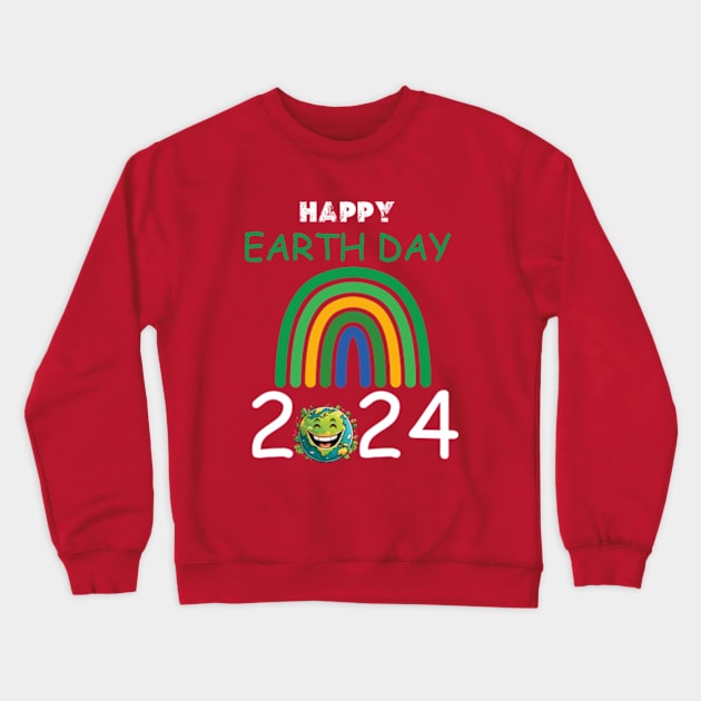 happy earth day 2024 gift april 22 Cute  Lover Rainbow Crewneck Sweatshirt by graphicaesthetic ✅